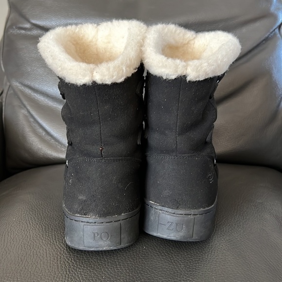 Po-Zu Black Lace-up Winter Boots - Picture 3 of 12